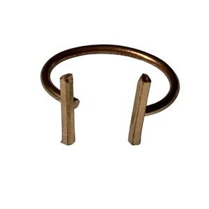 Double T Parallel Bar Gold Plated Costume Jewelry Woman’s Ring